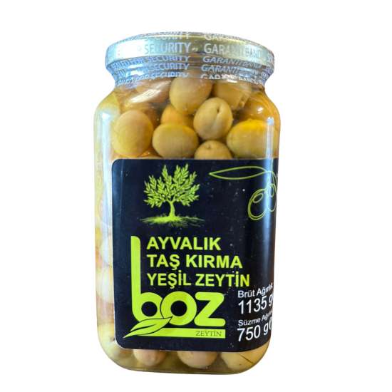 Boz Ayvalık Taş Kırma Yeşil Zeytin 750 Gr